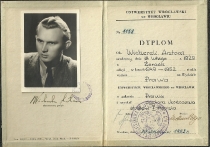Dyplom ukończenia studiów prawniczych na Uniwersytecie Wrocławskim (30 września 1952)