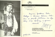 Dedykacja Romana Węgrzyna dla Antoniego Wicherka (grudzień 1986)