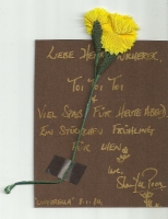 Bilecik od Shan-Yee Poon po premierze Kopciuszka w Musiktheater im Revier w Gelsenkirchen (8 stycznia 1984)