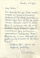 List od Tadeusza Natansona z gratulacjami objęcia funkcji kierownika artystycznego Teatru Wielkiego w Warszawie (11 września 1973)