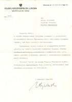List od Minister Kultury Izabelli Cywińskiej z gratulacjami za wystawienie Halki w teatrze w Oberhausen (10 kwietnia 1990)