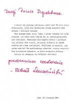List z gratulacjami z okazji 50-lecia pracy artystycznej od Michała Lenarcińskiego (20 listopada 2004)