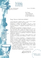 List z gratulacjami z okazji 50-lecia pracy artystycznej od Alojzego Andrzeja Łuczaka, prezesa Pro Sinfoniki (20 listopada 2004)