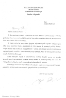 List z życzeniami na 80. urodziny od Ministra Kultury Bogdana Zdrojewskiego (18 lutego 2009)