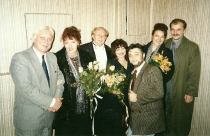 Halka - wykonawcy, pierwszy z lewej Tadeusz Serafin, w środku Antoni Wicherek - spektakl gościnny: Opera Śląska, Katowice, 15 listopada 1999