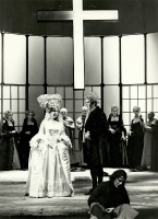 Halka - Ulrike Busch-Ebel (Zofia), Gottfried Driesch (Stolnik), Martha Winkelmann (Halka),  - premiera: Theater Oberhausen, 27 kwietnia 1990, fot. Stefan Odry
