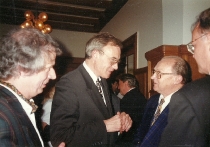 Ubu Rex - spotkanie z organizatorami, od lewej: Udo Zimmermann, NN, Antoni Wicherek - spektakl: Drezno, 10 października 1995