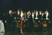Włoszka w Algierze - od lewej na pierwszym planie: A. Wroński, M. Chmurzyńska, A. Wicherek - po premierze: Teatr Wielki w Łodzi, 26 kwietnia 2008, fot. Juliusz Multarzyński