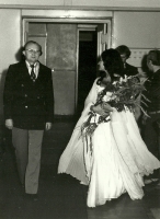 Urszula Koszut i Antoni Wicherek - po spektaklu Traviaty: Teatr Wielki w Warszawie (26 listopada 1980)