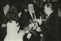 Urszula Koszut, Ryszard Karczykowski i Antoni Wicherek - po spektaklu Traviaty: Teatr Wielki w Warszawie (26 listopada 1980)