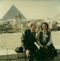 Ratiba El Hefny i Antoni Wicherek w okresie premiery Traviaty (Kair, 25 listopada 1981)