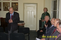 Antoni Wicherek podczas wykładu Hanny Lisowskiej - siedziba Stowarzyszenia Polskich Artystów Muzyków, 3 grudnia 2009