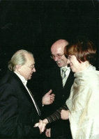 Antoni Wicherek, Jacek Marczyński i NN - Jubileusz 50-lecia pracy artystycznej Antoniego Wicherka - Teatr Wielki - Opera Narodowa, 20 listopada 2004, fot. J. Multarzyński