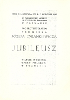 Koncert 21 listopada 1959 - Jubileusz 40-lecia istnienia Opery Polskiej w Poznaniu - okładka programu