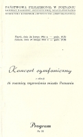 Koncerty 24 i 25 lutego 1961 - Filharmonia w Poznaniu - okładka programu