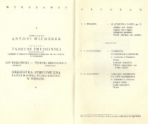 Koncerty 23 i 24 marca 1962 - Filharmonia w Poznaniu - program