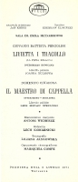 Livietta i Tracollo, Il maestro di cappella - wkładka obsadowa - premiera: Teatr Wielki w Warszawie, 6 lutego 1971