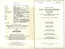 Pan Twardowski - wkładka obsadowa - premiera: Teatr Wielki w Warszawie, 24 czerwca 1973