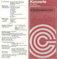 Koncerty 22 i 23 stycznia 1979 - Musiktheater im Revier Gelsenkirchen - okładka programu