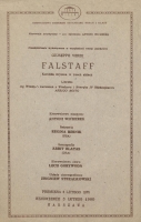 Falstaff - wkładka obsadowa - wznowienie: Teatr Wielki w Warszawie, 3 lutego 1980
