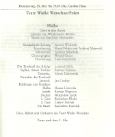 Halka - obsada - spektakl Teatru Wielkiego z Warszawy na Internationale Maifestspiele Wiesbaden, 15 maja 1980