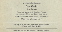 Don Carlo - nagłówek - spektakl: Hessisches Staatstheater Wiesbaden, 6 marca 1981