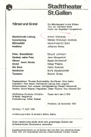 Hänsel und Gretel - obsada - spektakl: Theater St.Gallen, 17 kwietnia 1982