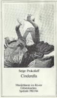 Cinderella - okładka programu - premiera: Musiktheater im Revier, Gelsenkirchen, 8 stycznia 1984