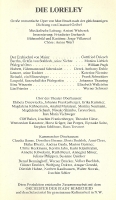 Loreley - obsada - premiera: Theater Oberhausen, 23 września 1984