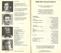 Der Bettelstudent - obsada - premiera: Theater Oberhausen, 15 marca 1985