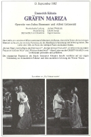 Gräfin Mariza - nota z kalendarium sezonu - premiera: Theater Oberhausen, 14 września 1985