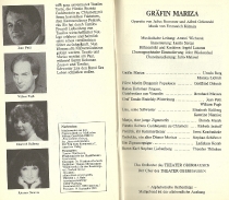 Gräfin Mariza - obsada - premiera: Theater Oberhausen, 14 września 1985