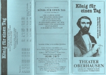 König für einen Tag - ulotka - premiera: Theater Oberhausen, 10 października 1986