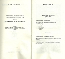 Koncerty 11 i 12 maja 1990 - Filharmonia Narodowa - program