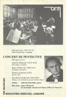 Concert de Pentecôte - Lozanna, 6 czerwca 1990 - zapowiedź