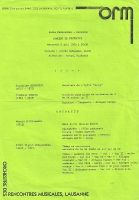 Concert de Pentecôte - Lozanna, 6 czerwca 1990 - program