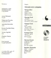 Koncert 11 września 1994 - Filharmonia Krakowska - program