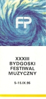 XXXIII Bydgoski Festiwal Muzyczny, 5-15 września 1995 - okładka programu