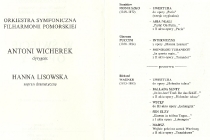 Koncert 26 maja 1995 - Filharmonia Pomorska im. I. J. Paderewskiego w Bydgoszczy - program