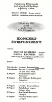 Koncert 28 kwietnia 1995 - Filharmonia im. Ludomira Różyckiego w Jeleniej Górze - program