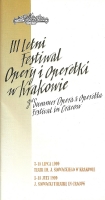 III Letni Festiwal Opery i Operetki w Krakowie, 3-18 lipca 1999 - strona tytułowa programu