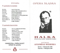 Halka - program - spektakle gościnne: Opera Śląska, Bytom i Katowice, 14 i 15 listopada 1999