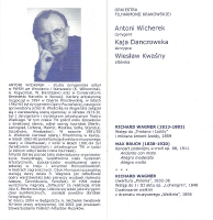 Koncerty symfoniczne w ramach jubileuszu 50-lecia istnienia SPAM - Filharmonia w Krakowie, 20 i 21 października 2006 - program