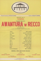 Awantura w Recco - afisz - prapremiera: Teatr Wielki w Warszawie, 1 lipca 1979