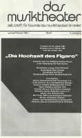 Die Hochzeit des Figaro - strona tytułowa pisma Das Musiktheater, Januar-Februar 1983