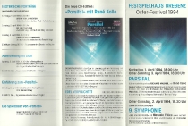 Parsifal - okładka programu - Festspielhaus Bregenz, Oster-Festival 1994