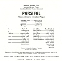 Parsifal - obsada - spektakle: Theater Heilbronn, 10-14 i 22-28 kwietnia 1993