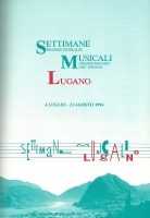 Settimane Musicali di Lugano - okładka programu - 4 lipca - 23 sierpnia 1994