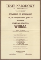 Widma - afisz premiery - premiera: Teatr Narodowy w Warszawie, 26 listopada 1996