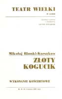 Złoty Kogucik - okładka programu - premiera wykonania koncertowego: Teatr Wielki w Łodzi, 20 września 1992